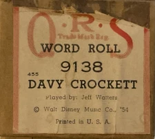 Q R S Player Piano roll.   Davy Crockett