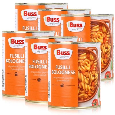 Buss Fusilli Bolognese mit Schweinefleisch 800g - Fertiggericht (6er Pack)