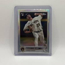 2022 TOPPS CHROME REFRACTOR AARON ASHBY ROOKIE CARD. rookie card picture
