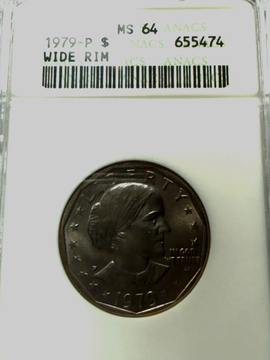 Uncirculated ANACS Susan B Anthony Dollars (1979-1981, 1999) for