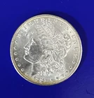 1881 Morgan Silver Dollar Coin, Flashy with mirror fields and faint rim toning