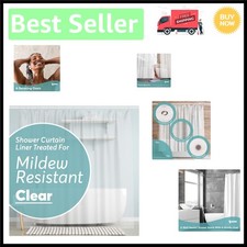 72x72 Waterproof PEVA Shower Liner with Sturdy Magnetic Weights - Clear Finish