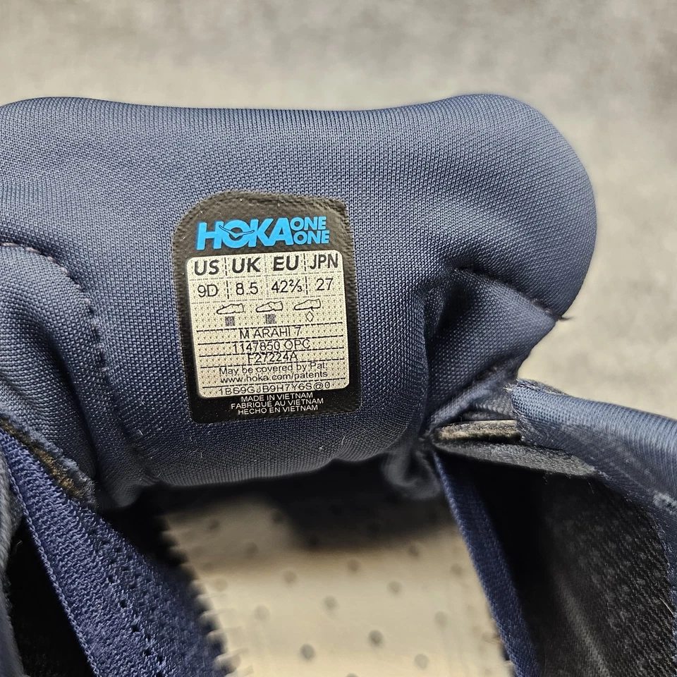 Zapatos deportivos para correr en carretera Hoka One One Arahi 7 para hombre talla 9 azul blanco Foto 2 de 4