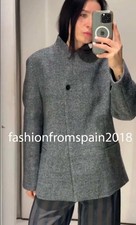 ZARA NEW WOMAN ZW COLL LIMITED WOOL BUTTON BLAZER MID-GREY XS-L 2159/727/809