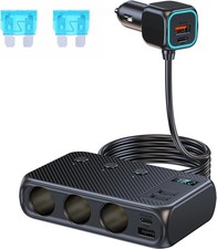 USB C Kfz Ladegerät Zigarettenanzünder Verteiler 171 W mit 4 USB + Dual PD Po...
