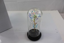 Beauty & The Beast Rose In Glass Dome with LED Lights 8.5" Tall