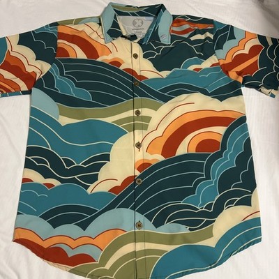 Project X Hawaiian Shirt Large Sunkiss Ultra Aloha Colorful Ocean Beach Sky