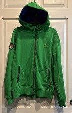 Polo Ralph Lauren Green hoodie Sweatshirt men Large W/zip Pockets  Logo On Arm