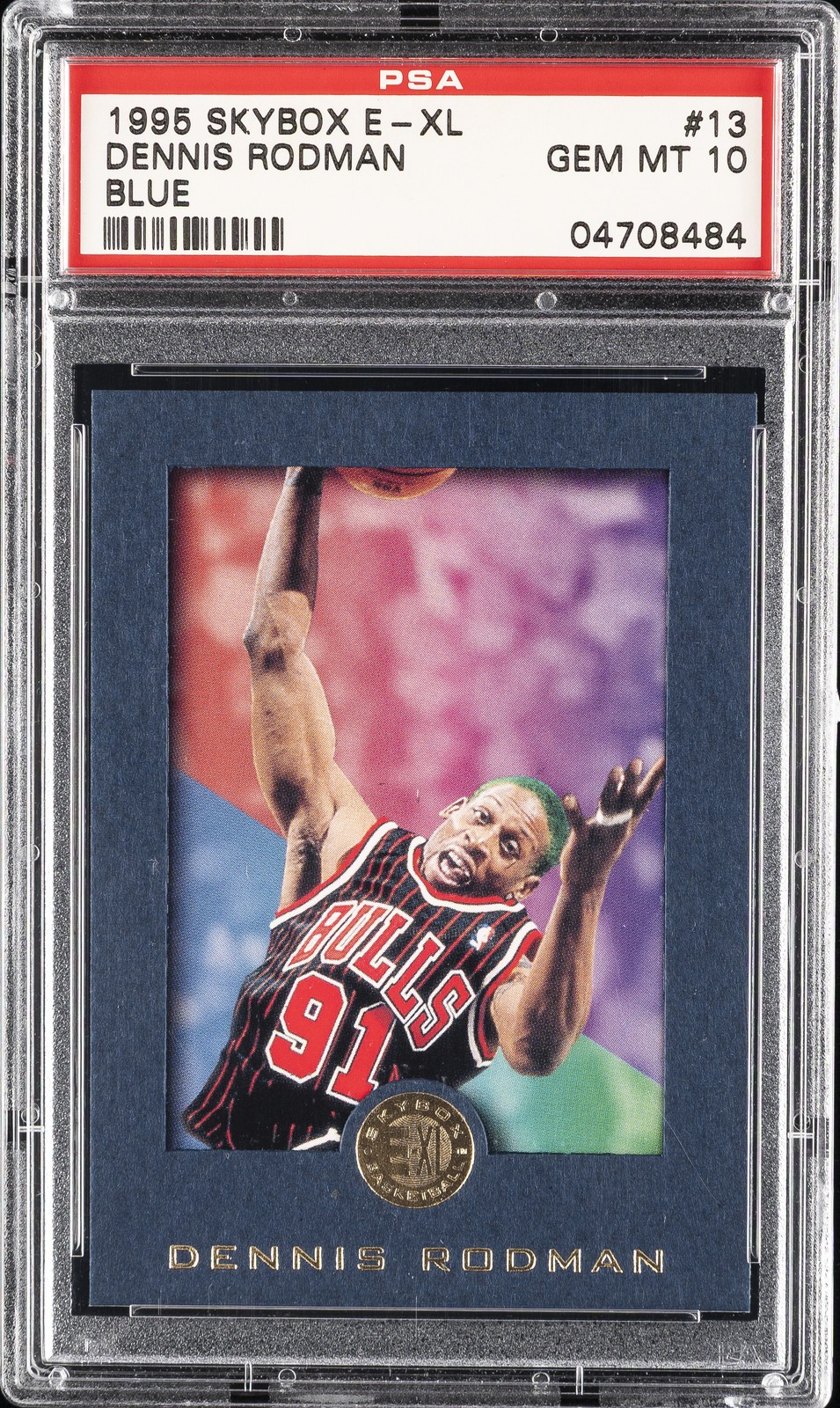 1995 SKYBOX E-XL BLUE #13 DENNIS RODMAN PSA 10