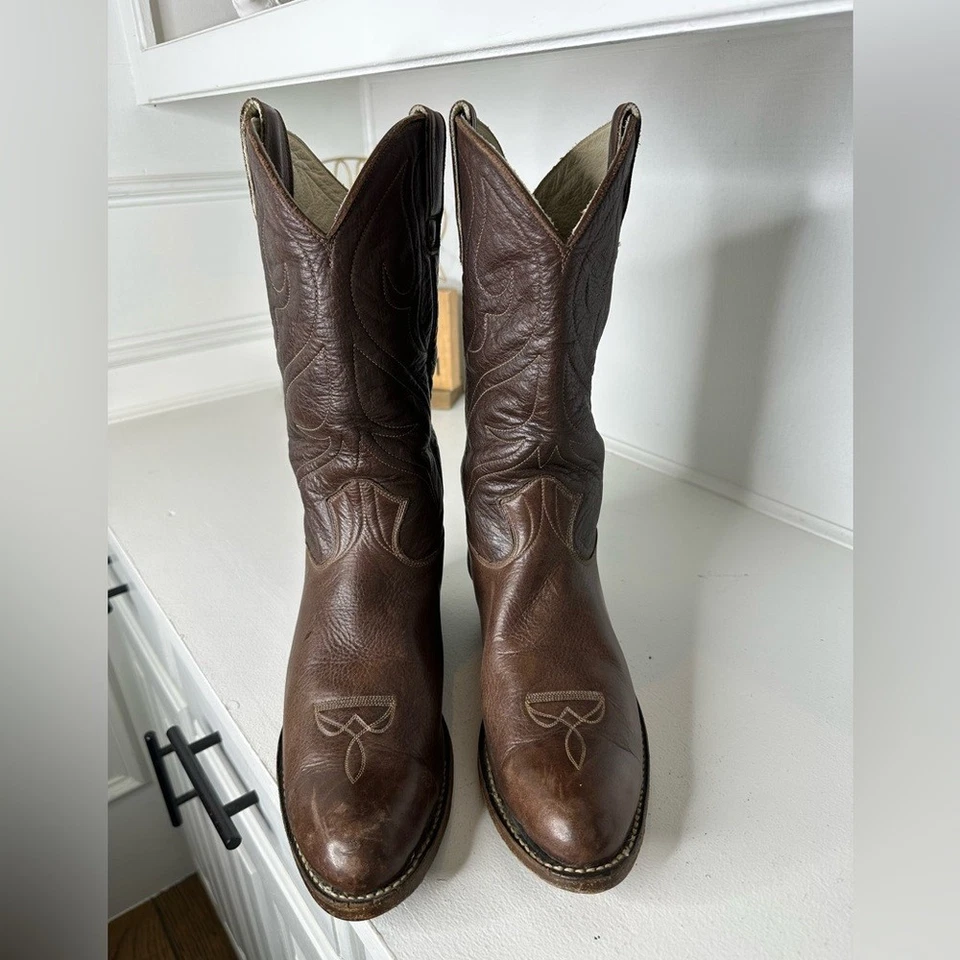 Stewart 手工靴男式 9D 复古图森亚利桑那州高级皮革西部 — 第 2/4 张图片