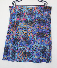 NWOT Lularoe Azure Skirt Sz 3XL Blue Colorful Floral on Geometric Print USA Made