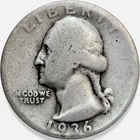 1936-P Washington Quarter 25C * Original Surfaces! 1936P #13