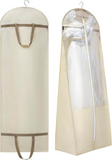 70 Bridal Wedding Dress Bag with Gusset Travel Garment Bag for Gowns Beige
