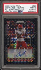 2020 Panini Prizm Clyde Edwards-Helaire Black Finite Rookie 1/1 Auto PSA 9 RC