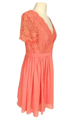 slim fit dress slacks Floral Lace Fit and Flare Dress with Satin Bow – Camille La Vie main image 1