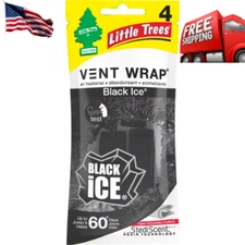 Little Trees Vent Wrap Air Freshener 4-PACKS (Black Ice)