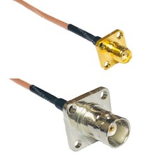 RG316 SMA FEMALE FLANGE to BNC Flange Female RF Cable Rapid-SHIP LOT