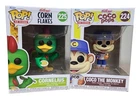 2 X Funko Pop! Kellogg's Cornelius & Coco The Monkey Vinyl Figures + Protector