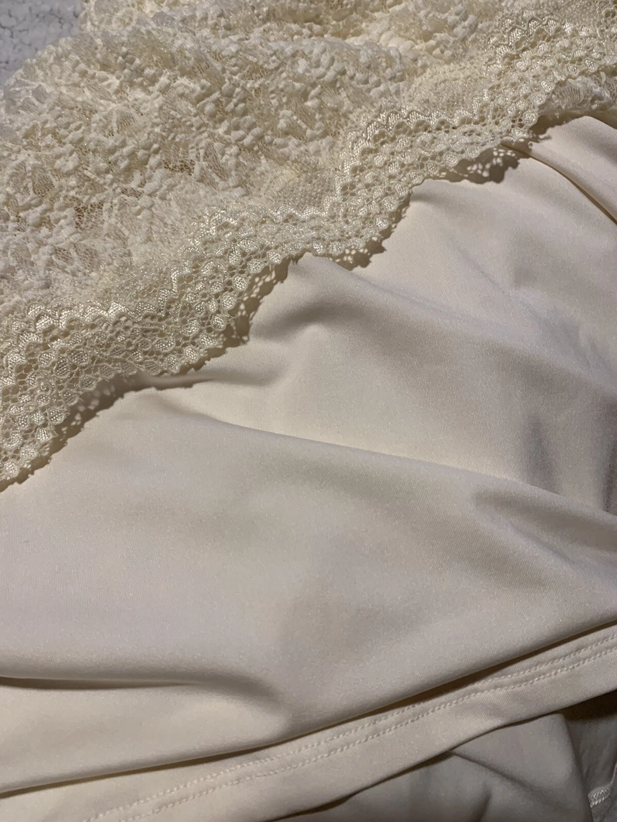 UNDERCOVER Abito Victoria’s Secret M beige pizzo senza spalline elasticizzato moda internazionale volant