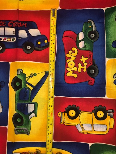"Panel de tela de colección autos camión escolar BuS niños grúa Tony policía 35""x44""" - Imagen 3 de 5