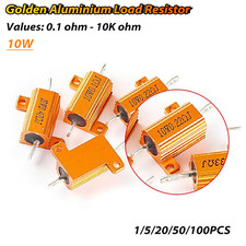 10W Golden Aluminium Load Resistor Wirewound 0.1 ohm to 10K ohm - High Quality