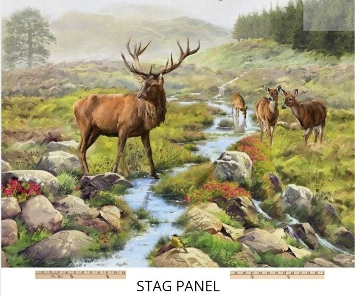 David Textiles - STAG Digital Quilting And Crafting Fabric Panel With Deers - Image 2 of 3