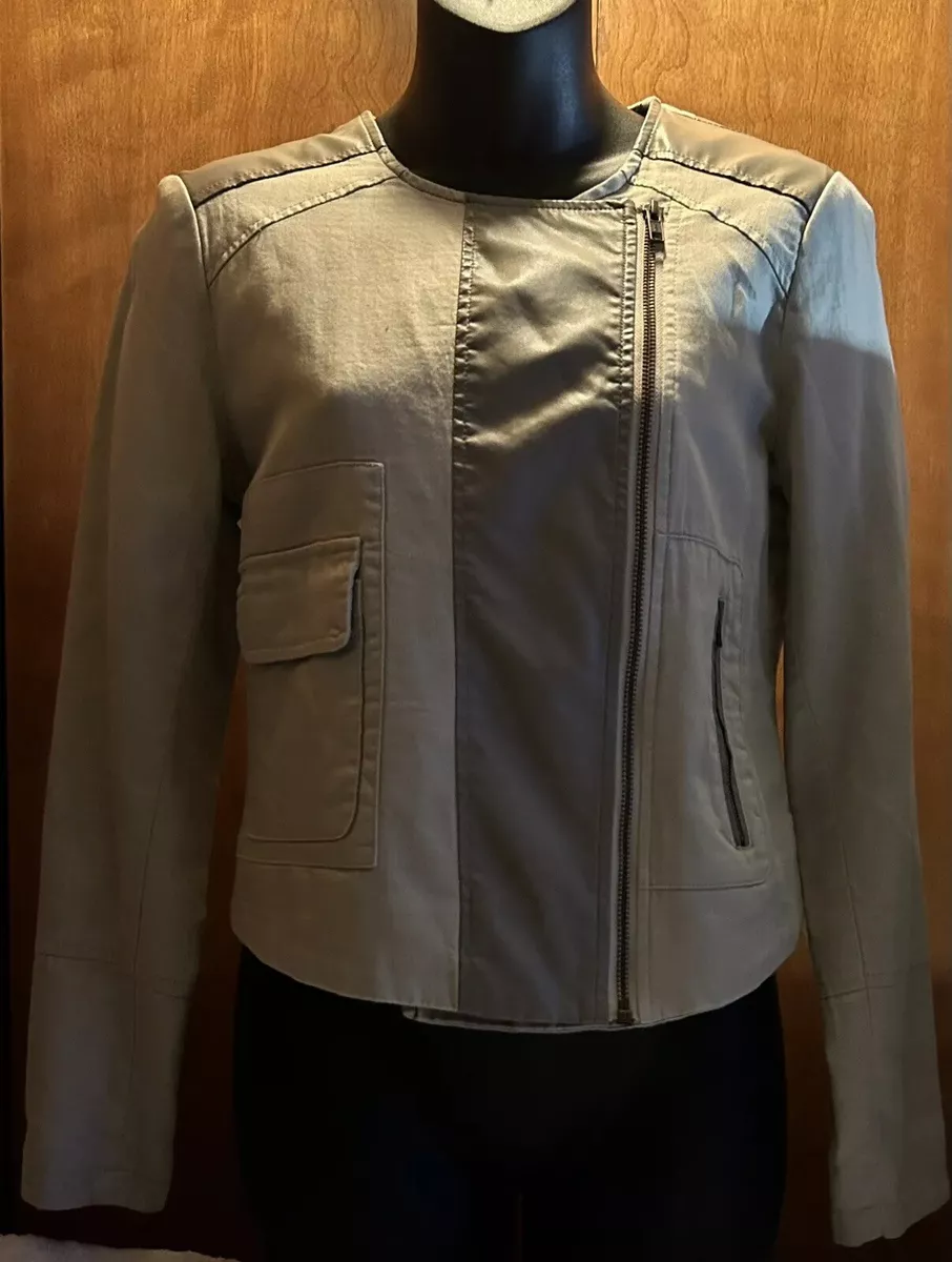 良質 【Ameri vintage】TWILL COLLARLESS JACKET レディース