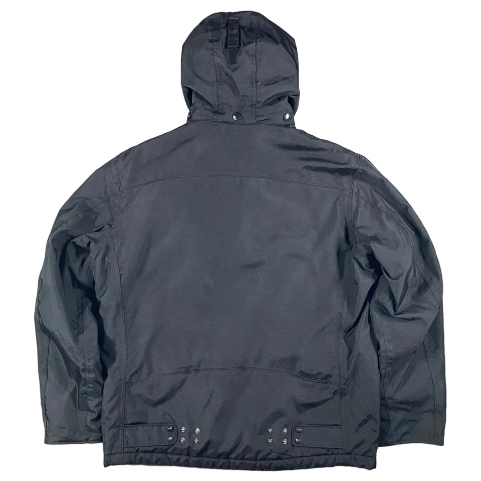 Abrigo militar con cremallera completa capucha negra para hombre XL Foto 2 de 4