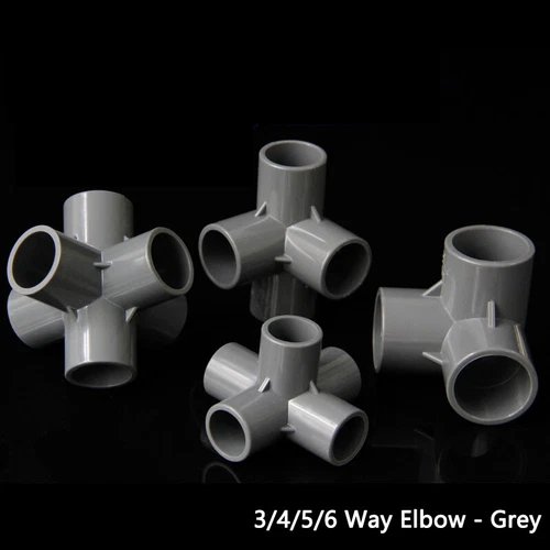 1/2" 3/4" 1" 1.2" 1.5" PVC 3/4/5/6-Way Elbow Connector Pipe Fittings Blue White - Picture 6 of 10
