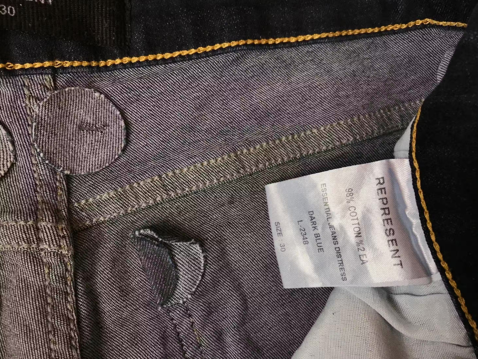 Represent essential distressed/painted skinny jea… - image 8