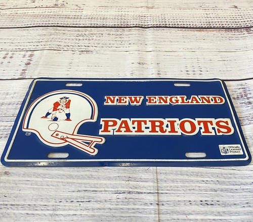 Vintage 1986 Super Bowl XX NEW ENGLAND PATRIOTS NFL License Plate Logo 7