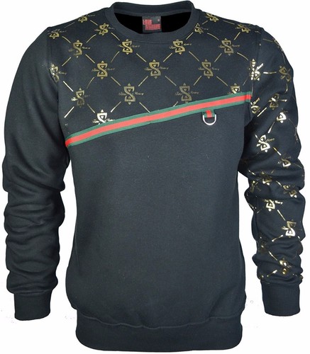 Mens New Designer Jumper Crew Neck Top 