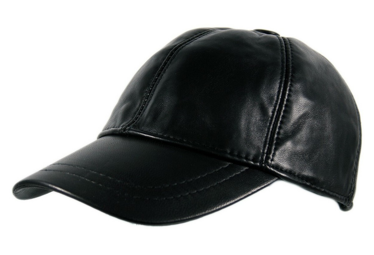 Genuine 100% Leather PreCurved Peak Bill Adjustable Stapback Cap