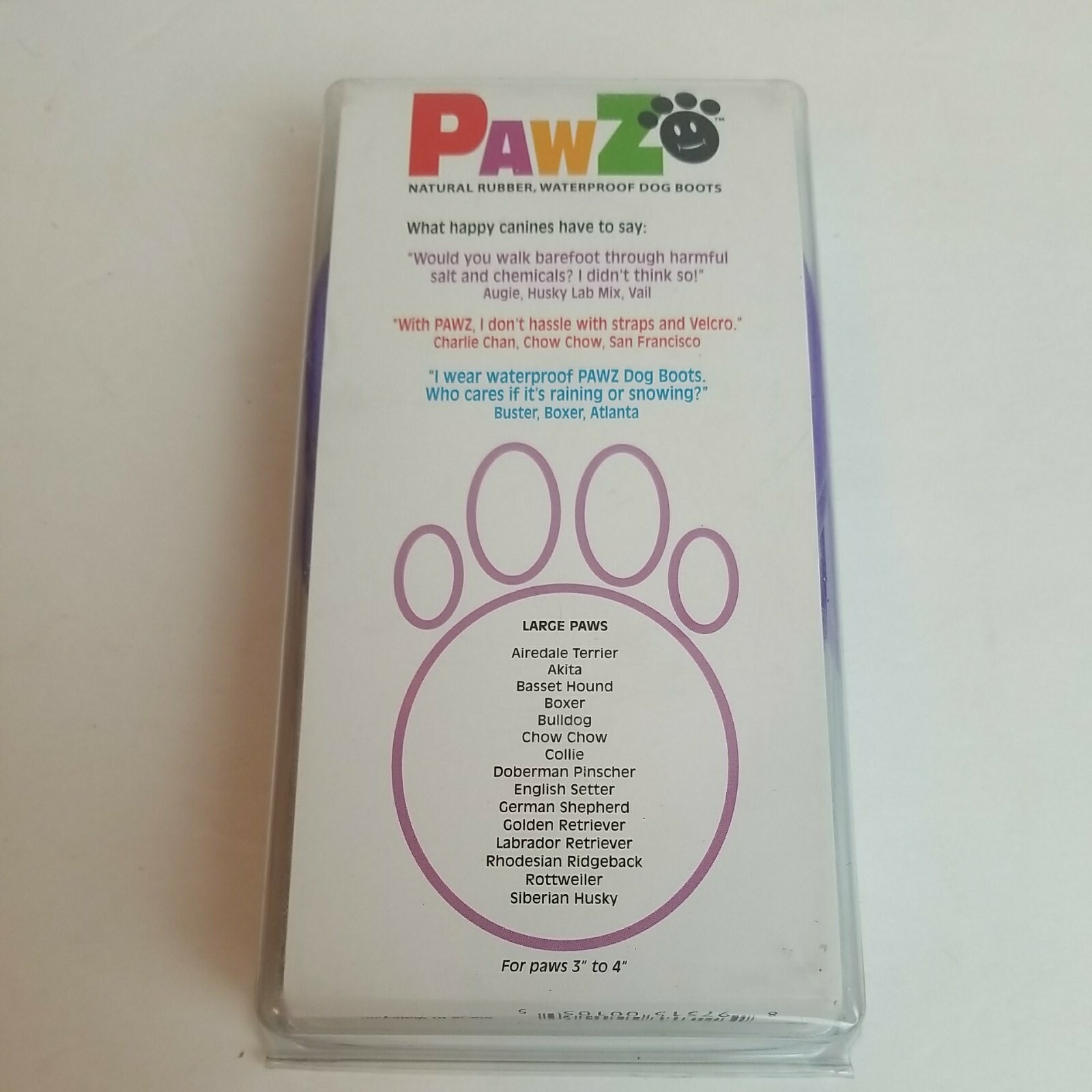 Pawz Rubber Dog Boots Large 12 Reusable Waterproof Disposable