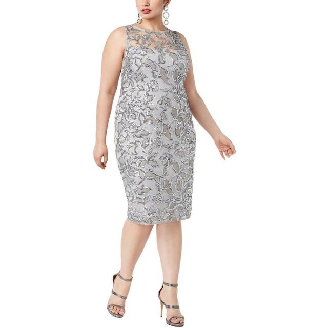 adrianna papell sequined sheath dress