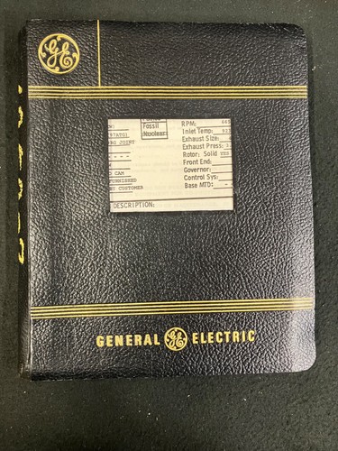 1978 GENERAL ELECTRIC 7422KW GAS POWERED STEAM TURBINE TECHNICAL OWNER'S MANUAL