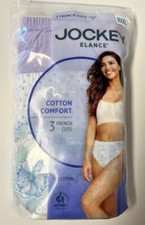Jockey Elance 100 Cotton Panties Size 9 or 11 French Cuts Set/3