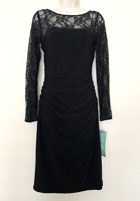 Black Lace Top Long Sleeve Midi Dress, Size 4 | eBay Black Lace Top Long Sleeve Midi Dress, Size 4 | eBay