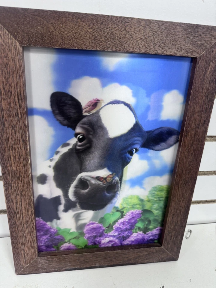 Sujetador anamórfico con marco de madera para colgar en la pared con ventana de vaca Foto 4 de 4