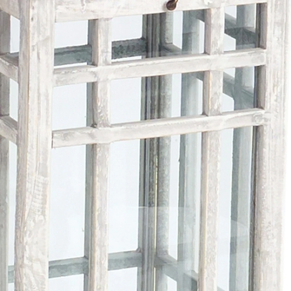 Комплект из двух белых и серебряных металлических геометрических напольных подсвечников - Изображение 3 из 4