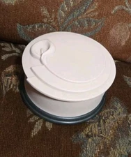 Special Gifts by Crowning Touch Pink Round Calla Lily Trinket Box w/ Lid Vanity