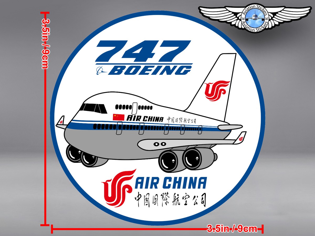 AIR CHINA PUDGY BOEING B747 B 747 ROUND DECAL / STICKER | eBay