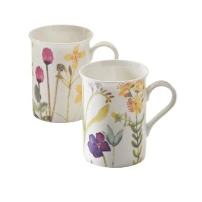 Price & Kensington Assorted Floral Bone China Mugs 300ml Capacity Microwave Safe