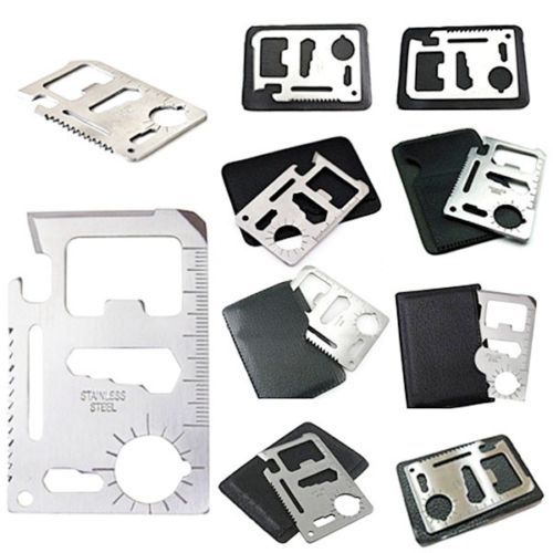 100 Lot 11 in 1 Multi Tools wallet thin pocket survival credit card micro knife - Picture 3 of 12