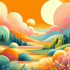 Digital Image Picture Photo Wallpaper Background AI Art Pastel Color Landscape 3