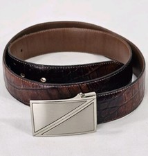Bench Craft Mens Dress Belt Sz 36 Style 5138 Canada Crock Pattern Brown Leather 