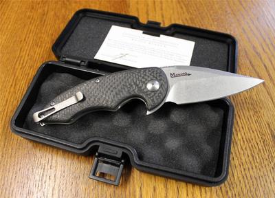 Brous Manaro Sinner Flipper Knife STONEWASH D2 Carbon Fiber 500 Made CHOICE S/N