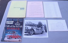 Raro kit stampa Riverside 500 stock 1963 auto corsa su strada con foto Motor Trend SCCA