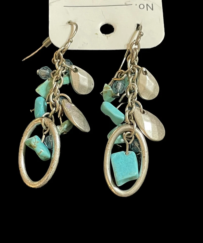 Pendiente Premier Designs Estate COASTAL BREEZE perforado colgante imitación turquesa Foto 2 de 2