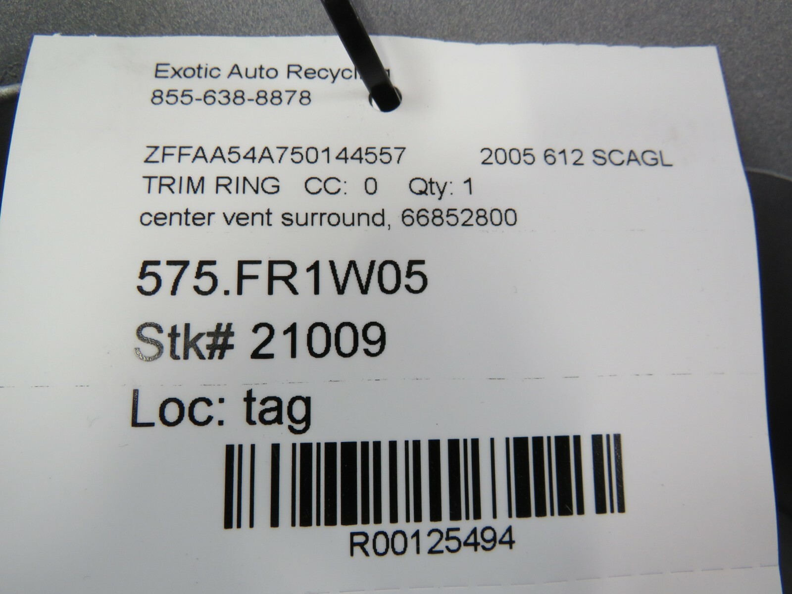 Ferrari 612 Scaglietti, LH, Left, Center Vent Surround, Used, P/N 66852800